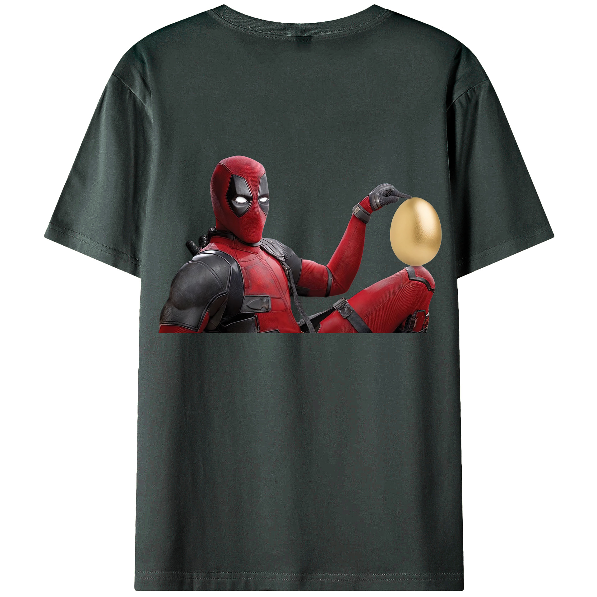 （画像用） Deadpool デッドプール 綿100％ メンズ半袖Tシャツ（バックプリント） 通気性